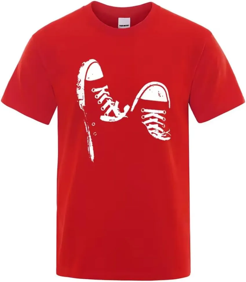 100% Cotton Casual Short Sleeve Skate Shoes Men t Shirt Summer Breathable Clothes O-Neck Oversized Short Sleeves