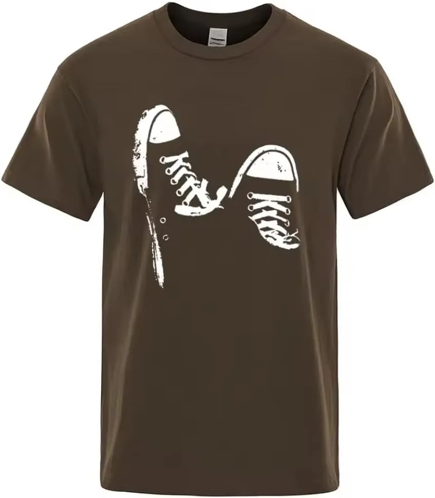 100% Cotton Casual Short Sleeve Skate Shoes Men t Shirt Summer Breathable Clothes O-Neck Oversized Short Sleeves