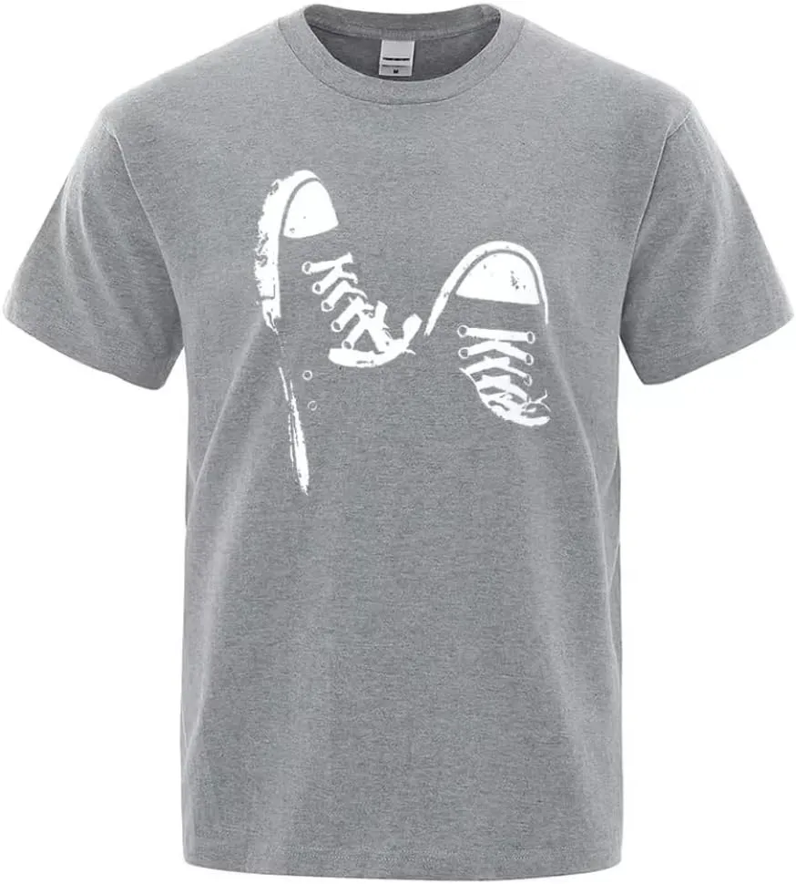 100% Cotton Casual Short Sleeve Skate Shoes Men t Shirt Summer Breathable Clothes O-Neck Oversized Short Sleeves