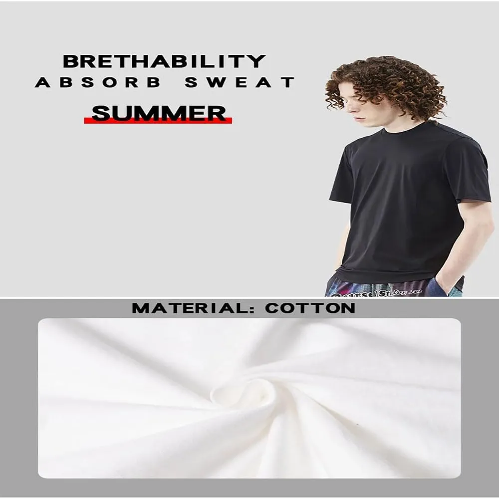 100% Cotton Casual Short Sleeve Skate Shoes Men t Shirt Summer Breathable Clothes O-Neck Oversized Short Sleeves