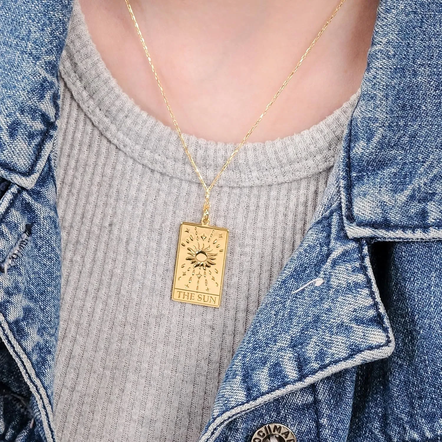 14K Gold Vermeil, The Sun, Fotune, The World, The Moon Pendant, Tarot Cards Charm,Good Luck Amulet Pendants Sterling Silver Jewelry Gift For Her