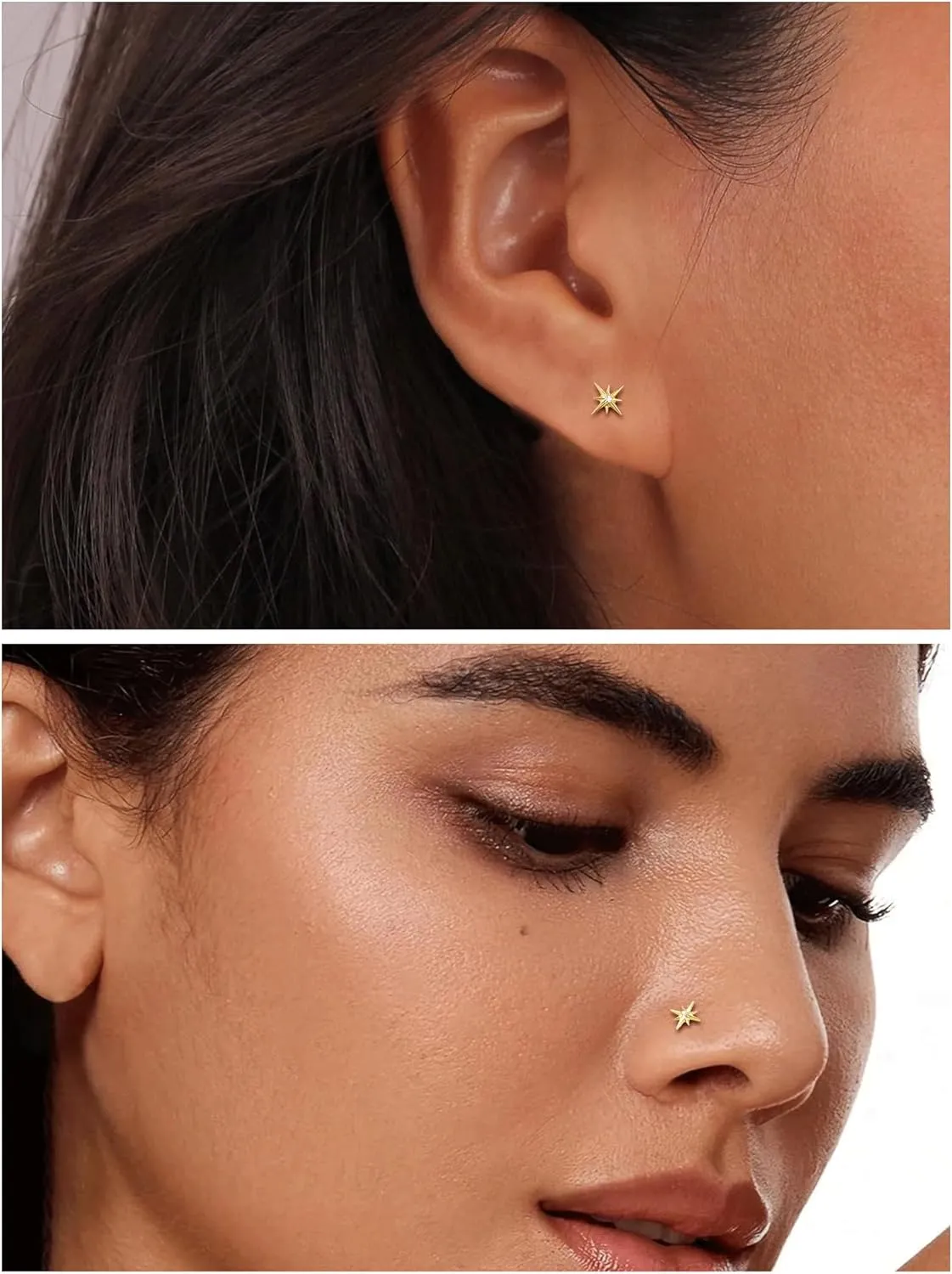 16G Flatback Stud Earring Titanium Earrings for Women 8mm Stud for Tragus Nose Helix Lip Piercing Jewelry
