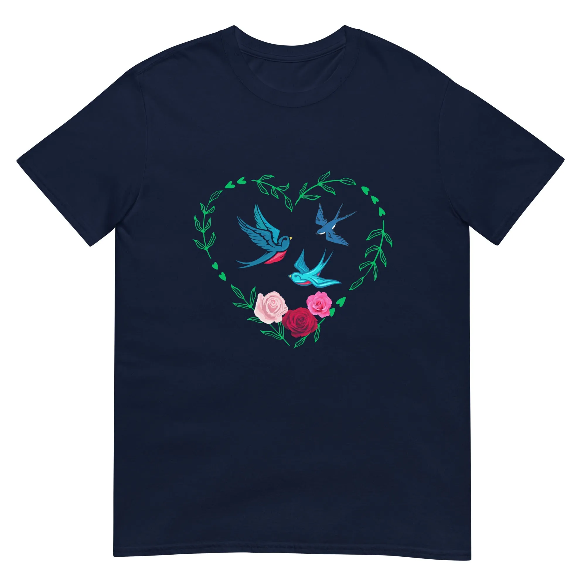 3 Birds 3 Roses - Short-Sleeve Unisex T-Shirt ~ 100% Cotton - Sharon Dawn Collection (Sale Price: $44.99 CAD)