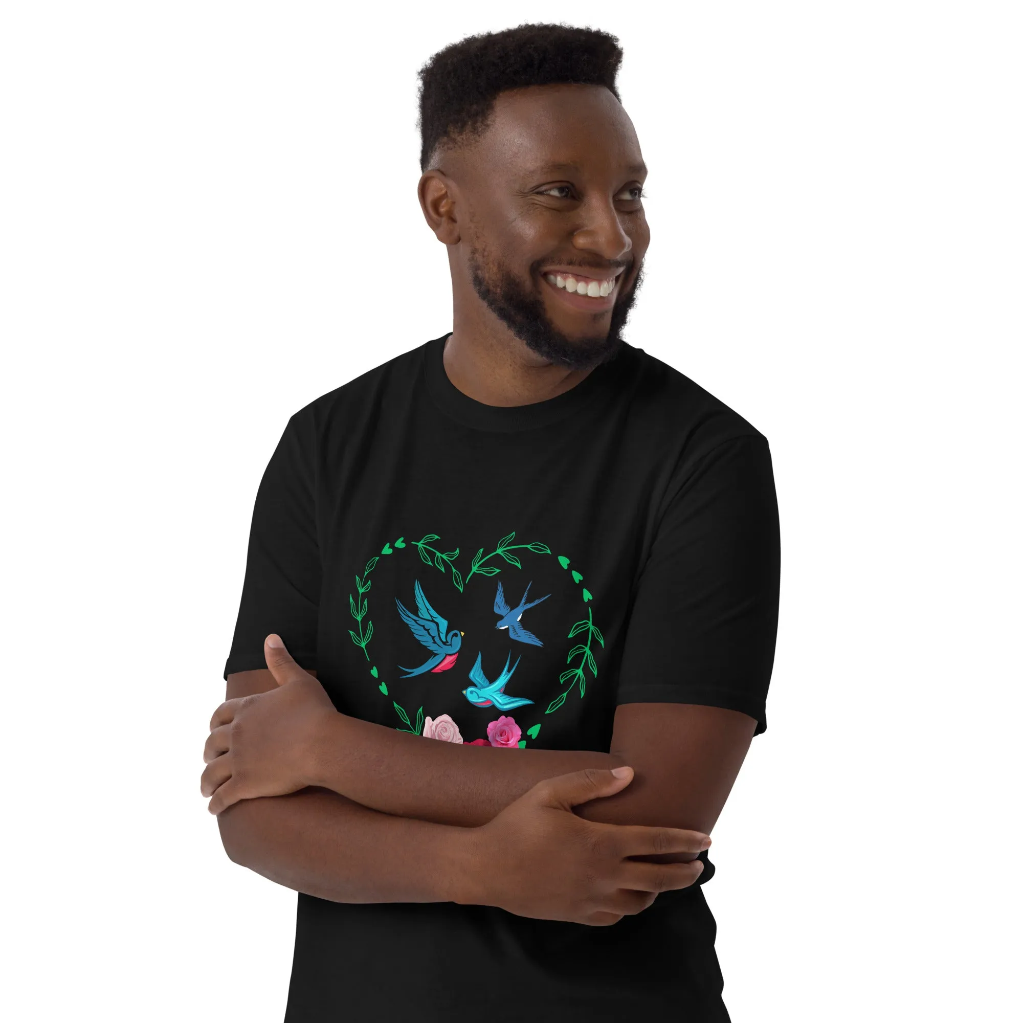 3 Birds 3 Roses - Short-Sleeve Unisex T-Shirt ~ 100% Cotton - Sharon Dawn Collection (Sale Price: $44.99 CAD)