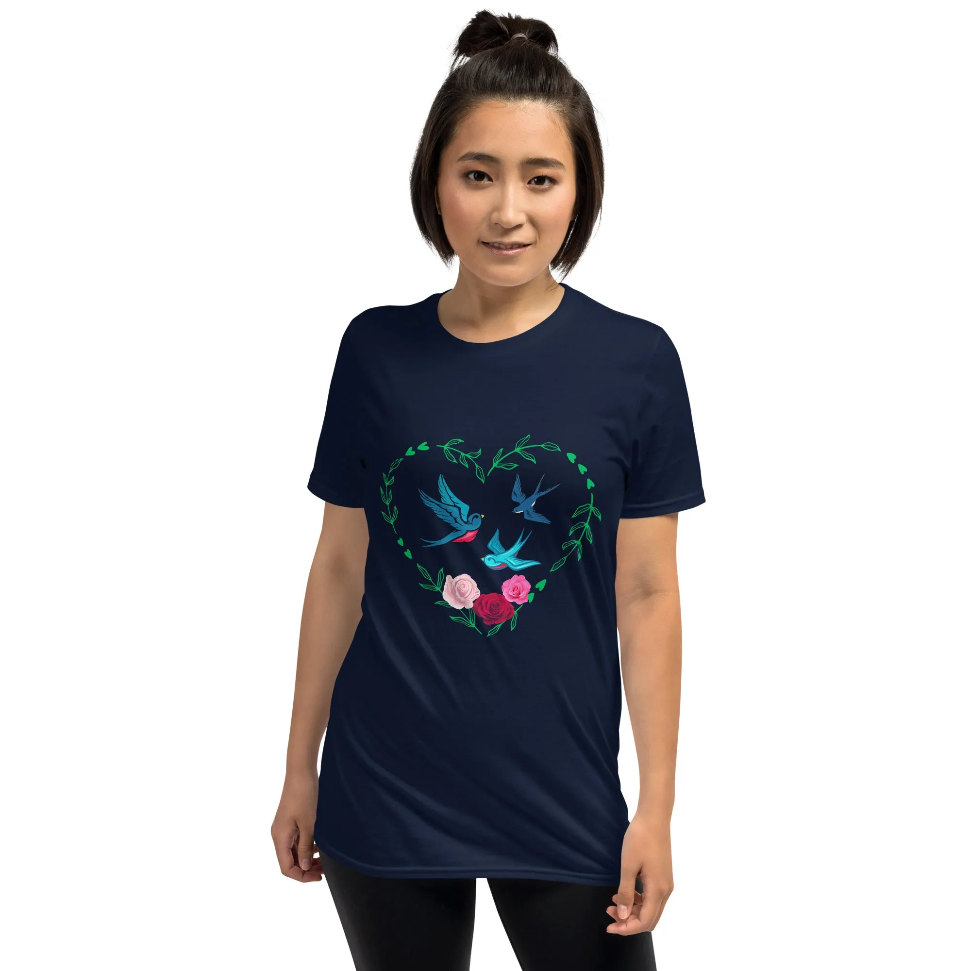 3 Birds 3 Roses - Short-Sleeve Unisex T-Shirt ~ 100% Cotton - Sharon Dawn Collection (Sale Price: $44.99 CAD)