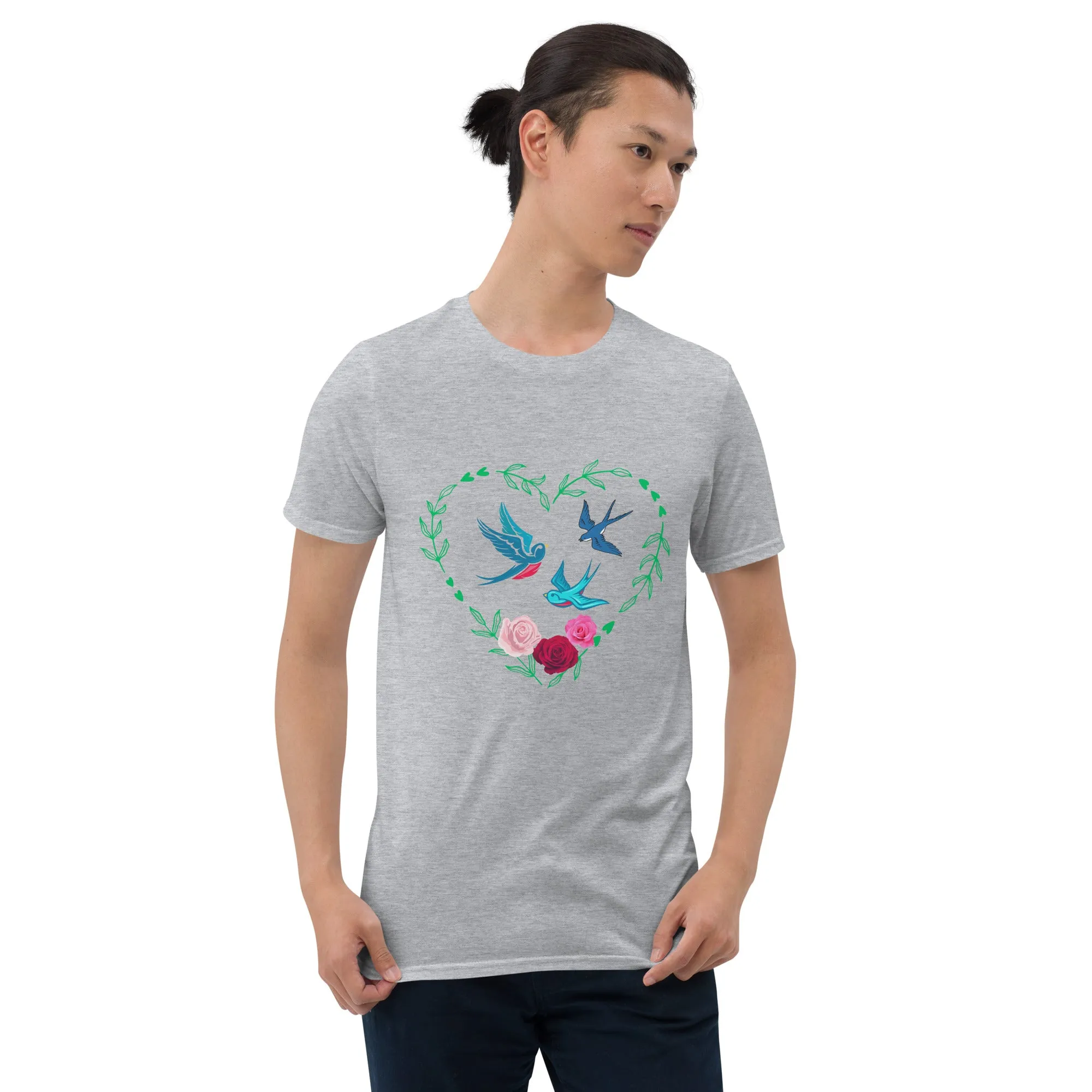 3 Birds 3 Roses - Short-Sleeve Unisex T-Shirt ~ 100% Cotton - Sharon Dawn Collection (Sale Price: $44.99 CAD)