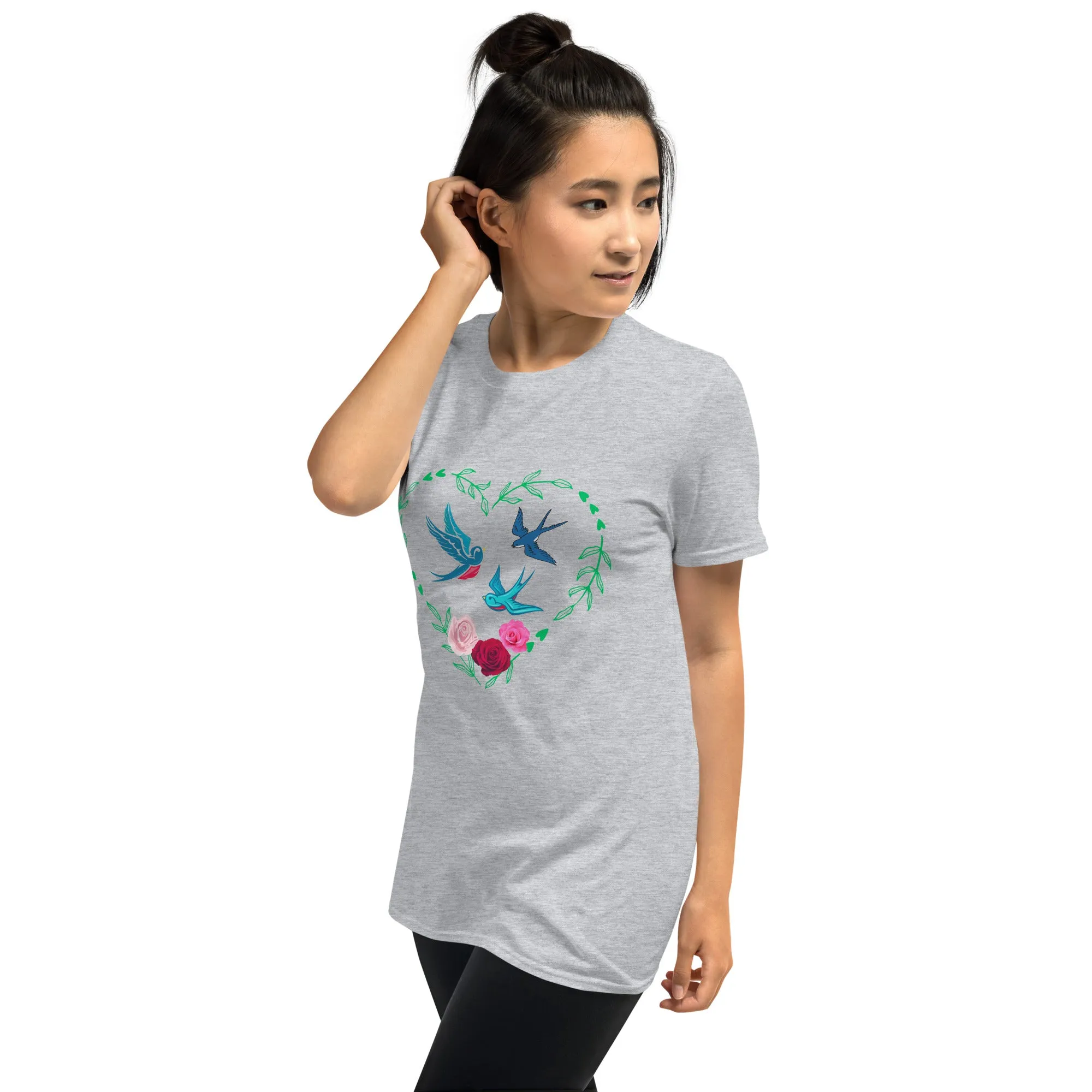 3 Birds 3 Roses - Short-Sleeve Unisex T-Shirt ~ 100% Cotton - Sharon Dawn Collection (Sale Price: $44.99 CAD)