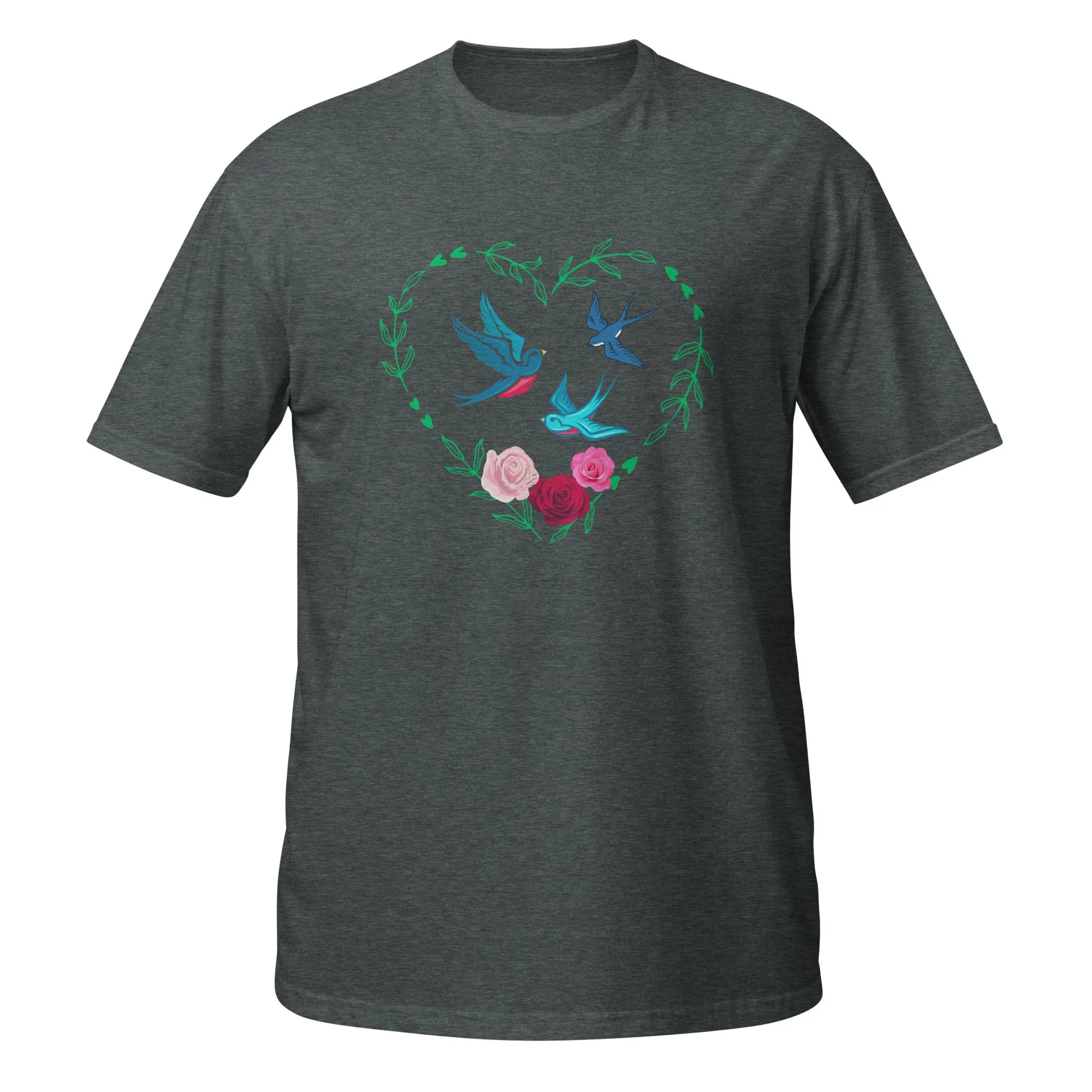 3 Birds 3 Roses - Short-Sleeve Unisex T-Shirt ~ 100% Cotton - Sharon Dawn Collection (Sale Price: $44.99 CAD)