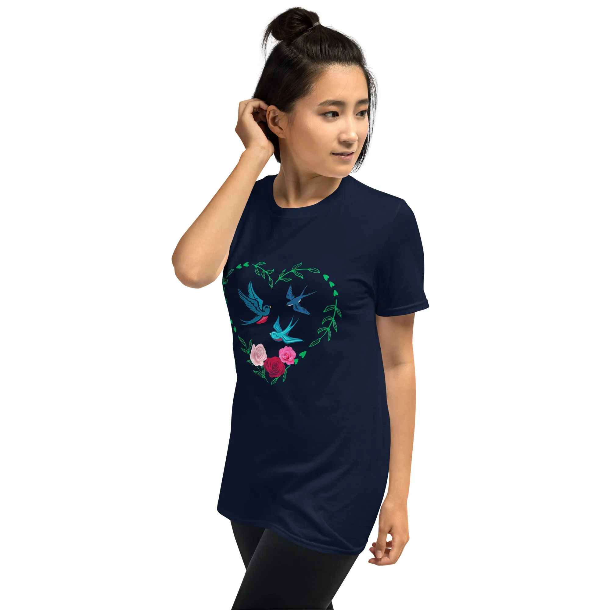 3 Birds 3 Roses - Short-Sleeve Unisex T-Shirt ~ 100% Cotton - Sharon Dawn Collection (Sale Price: $44.99 CAD)