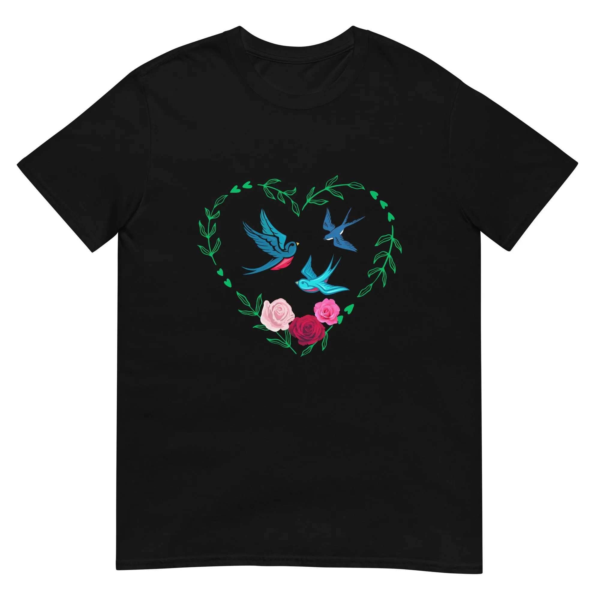3 Birds 3 Roses - Short-Sleeve Unisex T-Shirt ~ 100% Cotton - Sharon Dawn Collection (Sale Price: $44.99 CAD)