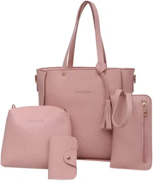 4Pcs Women's Handbags, Tote Shoulder Bags Casual Fashion Messenger Bag, Purse Sets for Women, Women Purses And Handbags