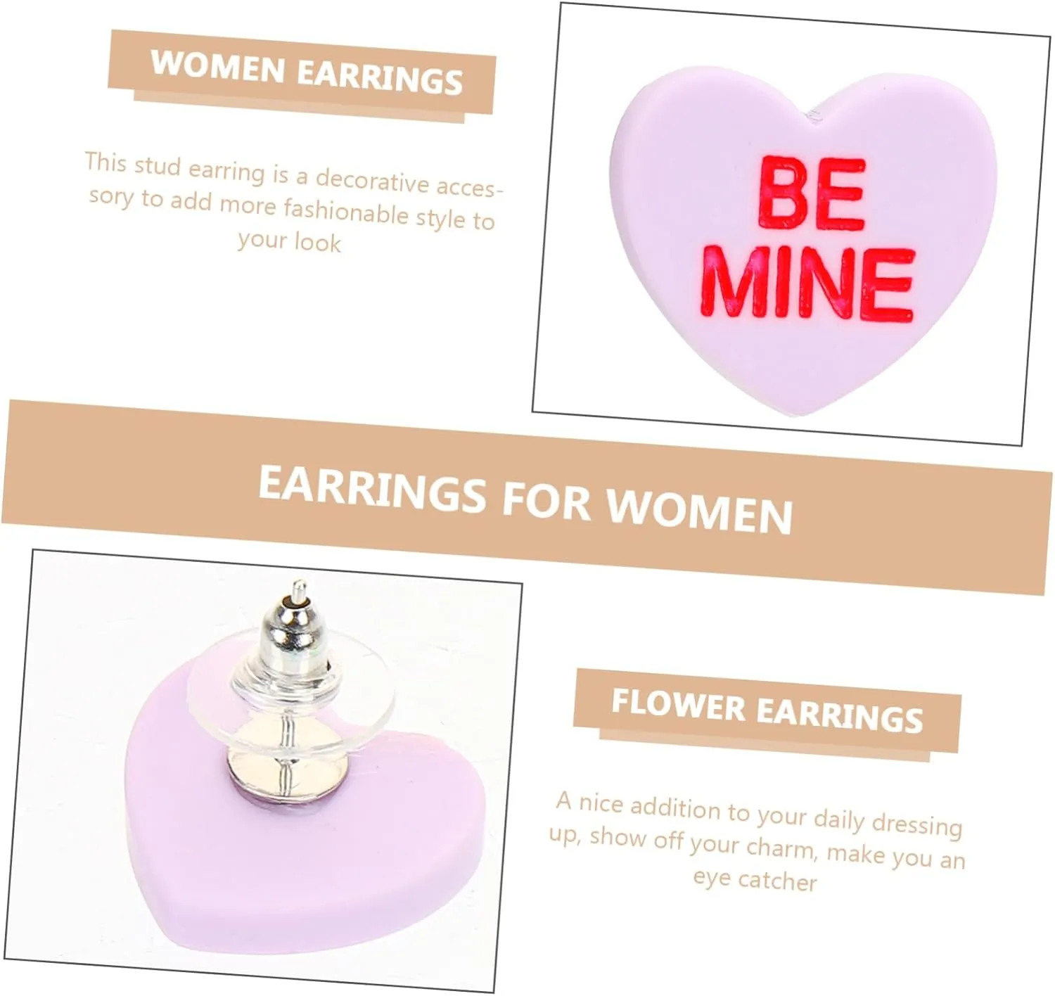 5 Pairs Small Love Earrings Fashion Earrings for Women Boutique Earrings for Women Earrings Studs for