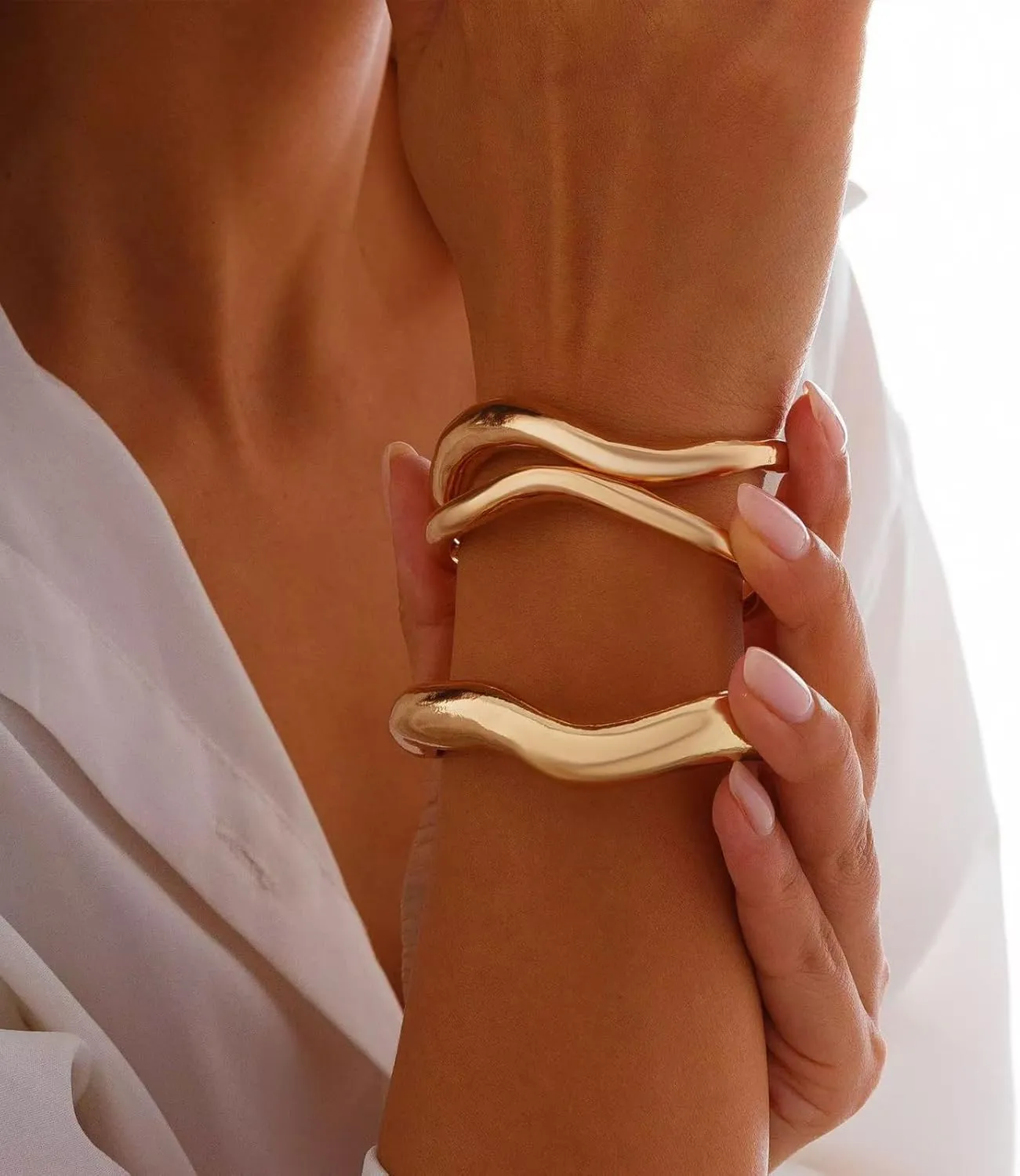 72ore Gold Bangles for Women Bangle Bracelets Chunky Bangles Bracelets Non Tarnish Bracelet for Women Trendy Jewelry Gifts