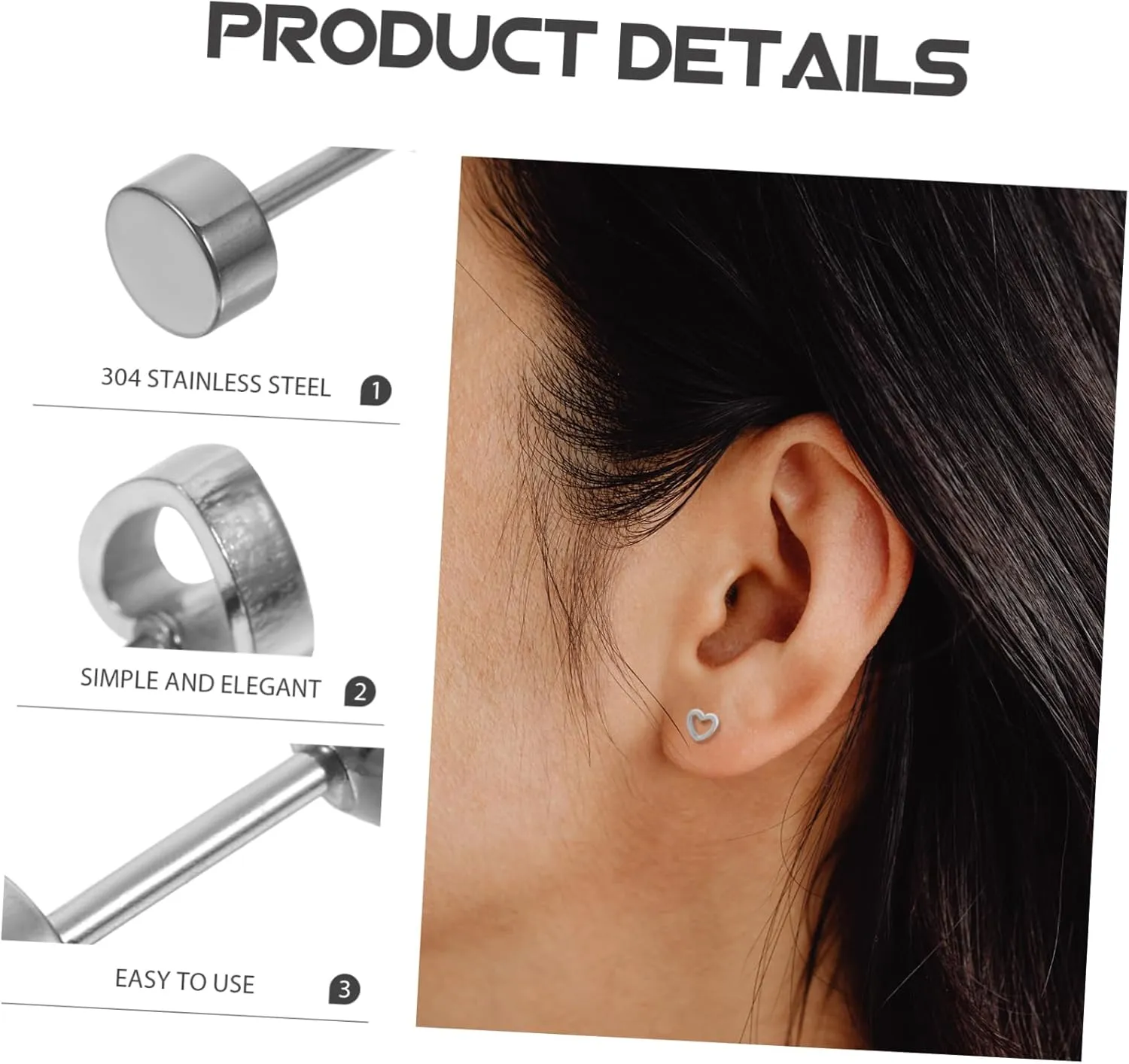 8pcs Flat Screw Back Earrings Earrings Dangle Earrings Studs Earrings Ball Earrings for Women Studs