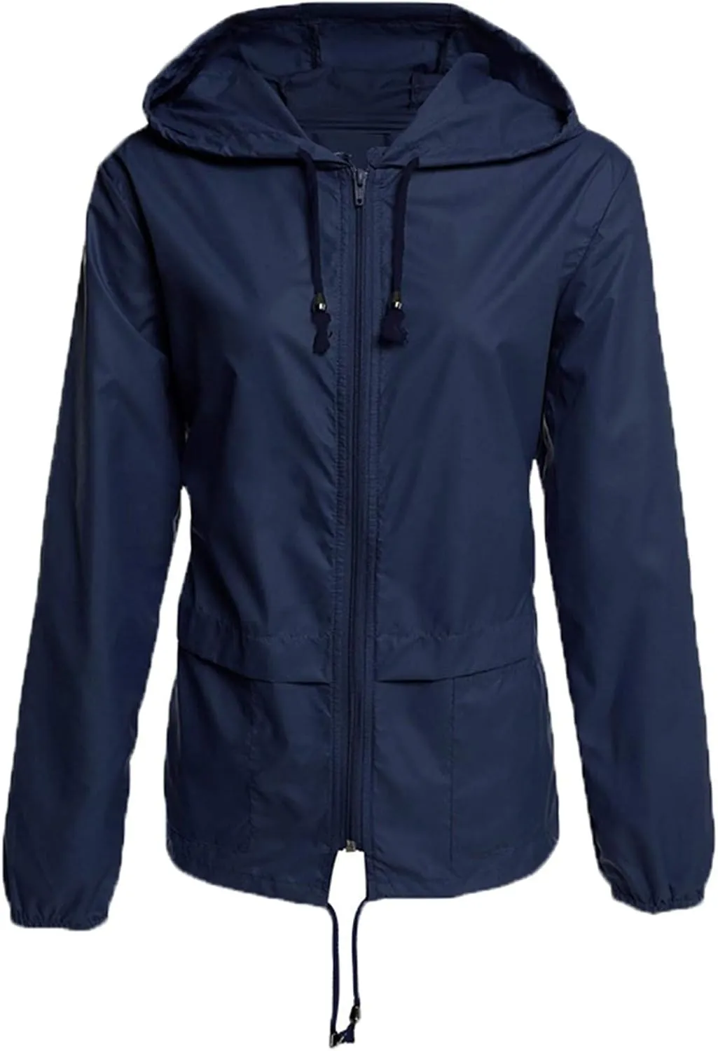 Andongnywell Raincoat Women Lightweight Waterproof Rain Jackets Packable Outdoor Hooded Windbreaker Jacket
