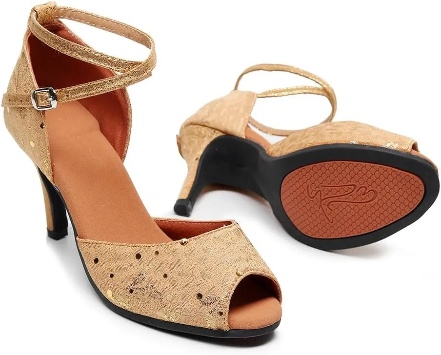 AOQUNFS Women Latin Dance Shoes Ballroom Salsa Practice Performance Dancing Shoes,113