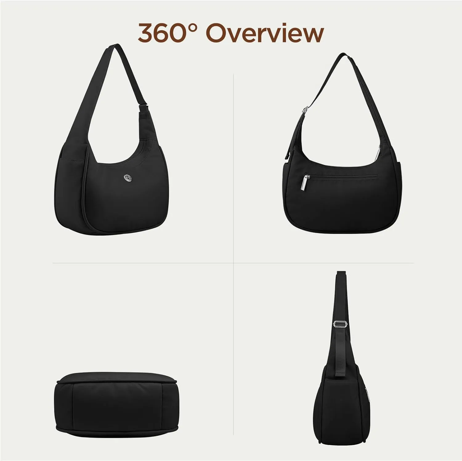 Babysun Mini Shoulder Bag Women Nylon Crescent Bag Underarm Shoulder Purse Women's Shoulder Handbags Small Tote Bag