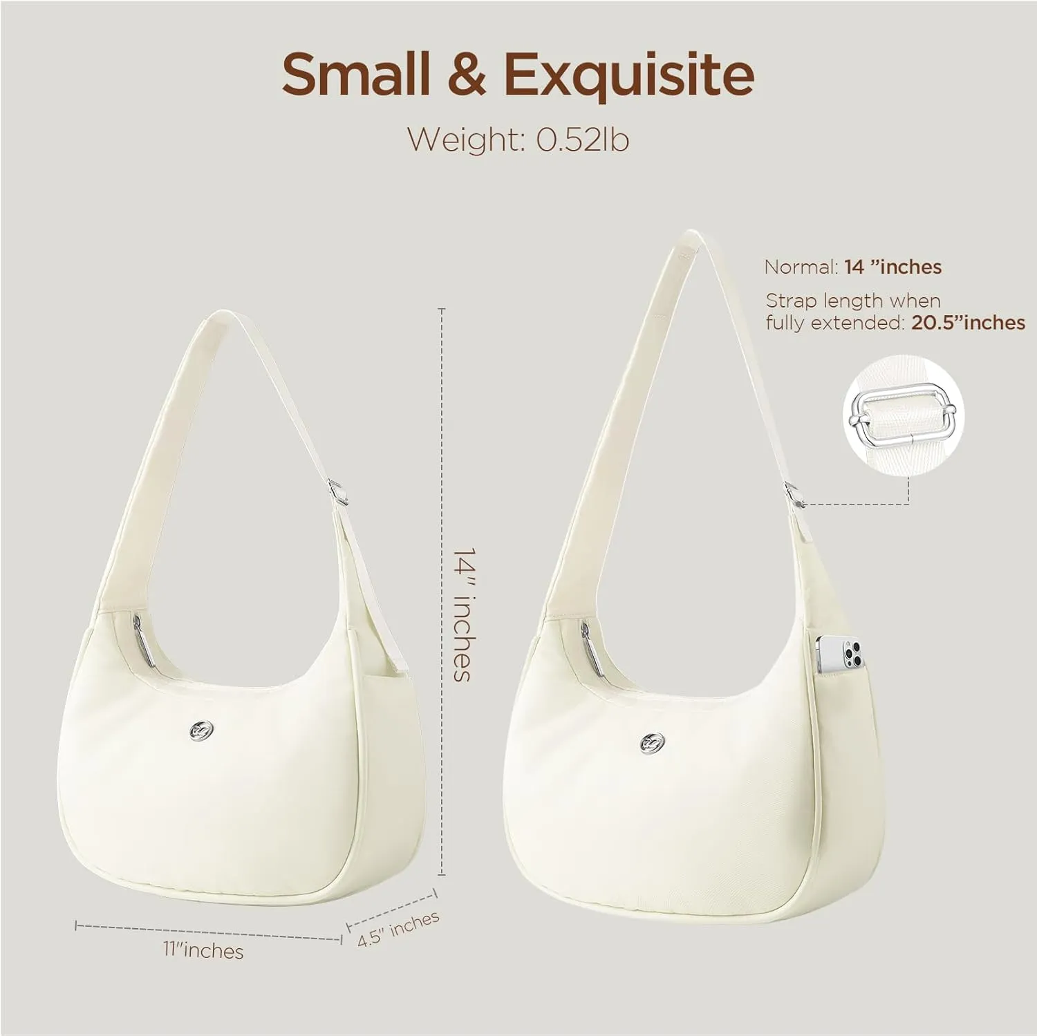Babysun Mini Shoulder Bag Women Nylon Crescent Bag Underarm Shoulder Purse Women's Shoulder Handbags Small Tote Bag