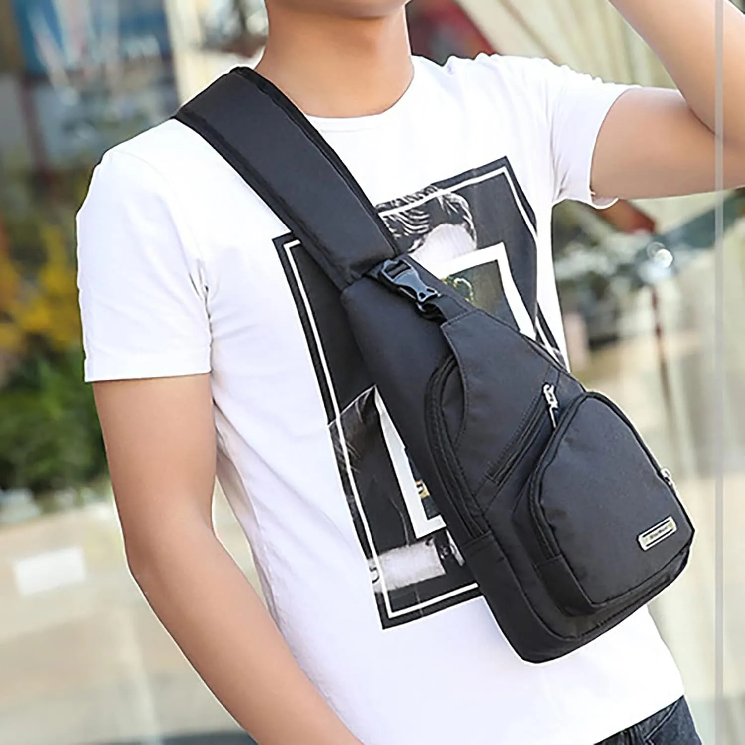 Backpack Business Leisure Functional Travel One Shoulder Crossbody Bag Cute Messenger Bags for Women (Black, One Size)