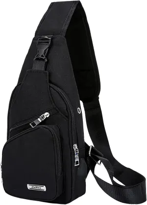 Backpack Business Leisure Functional Travel One Shoulder Crossbody Bag Cute Messenger Bags for Women (Black, One Size)