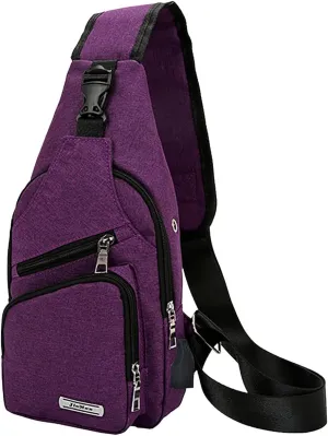 Backpack Business Leisure Functional Travel One Shoulder Crossbody Bag Cute Messenger Bags for Women (Purple, One Size)