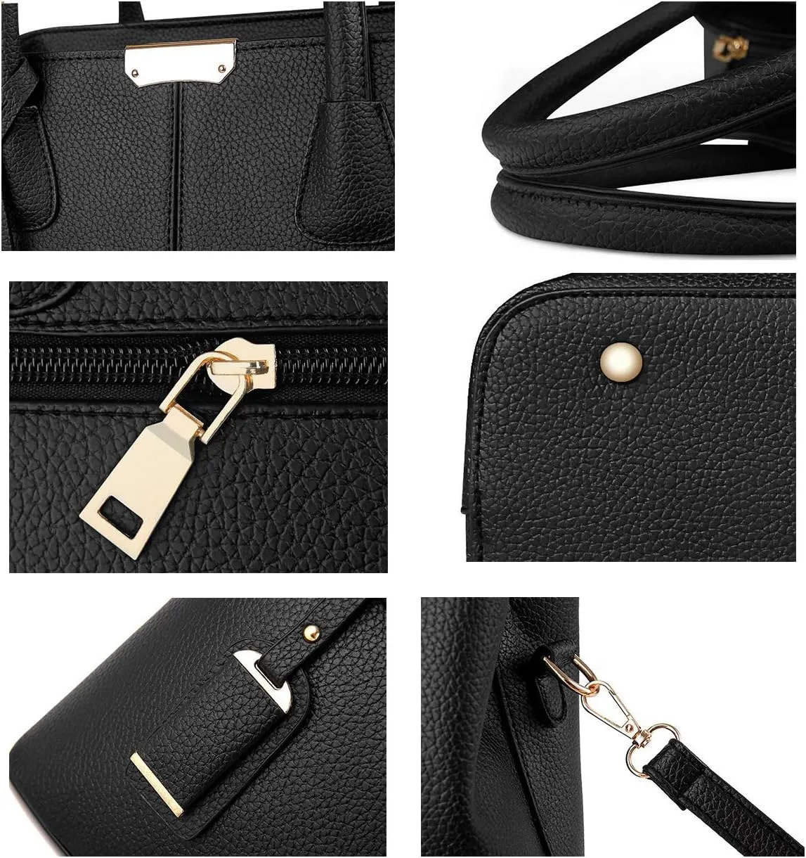 Backpack Tote Hobo PU Leather for Women Clutches Shoulder Crossbody Bags Satchels with Hardware