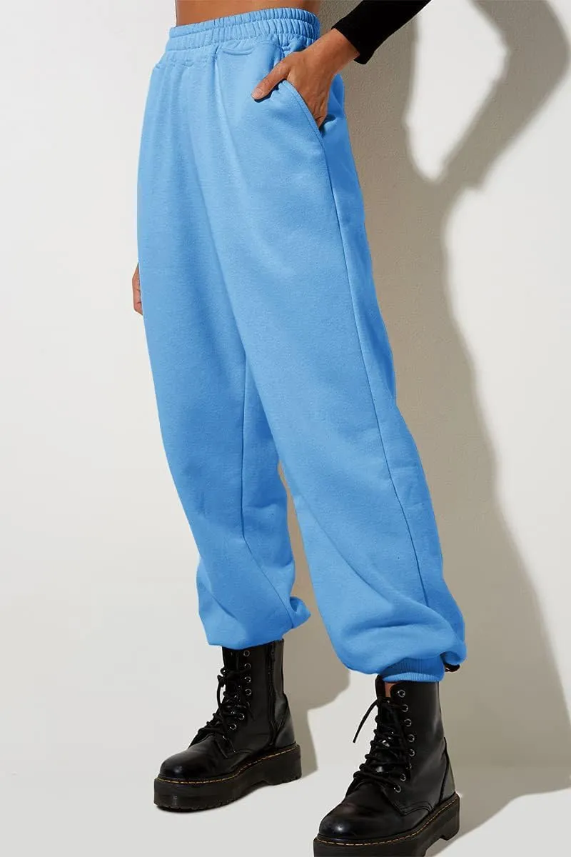Baggy Sweatpants for Women 2024 High Waisted Casual Workout Joggers Pants Y2k Trendy Lounge Trousers Bottoms Pockets