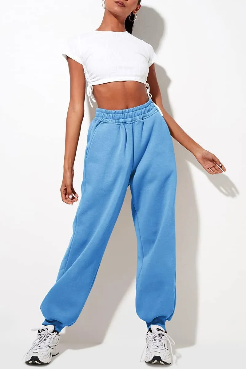 Baggy Sweatpants for Women 2024 High Waisted Casual Workout Joggers Pants Y2k Trendy Lounge Trousers Bottoms Pockets