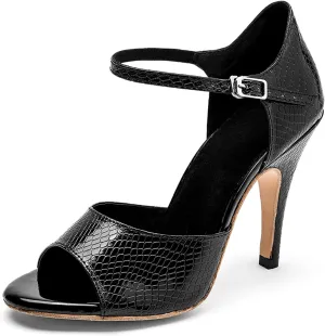 Ballroom Dancing Shoes for Women Snakeskin Stiletto High Heel Party Wedding Sandals