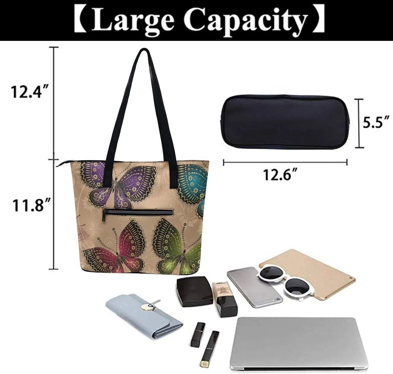 Beach Shoulder Bag for Women Large Shoulder Bag, Foldable PU Leather Shoulder Handbags for Travel Vacation Picnic