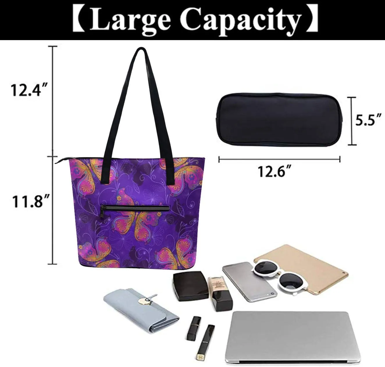 Beach Shoulder Bag for Women Large Shoulder Bag, Foldable PU Leather Shoulder Handbags for Travel Vacation Picnic
