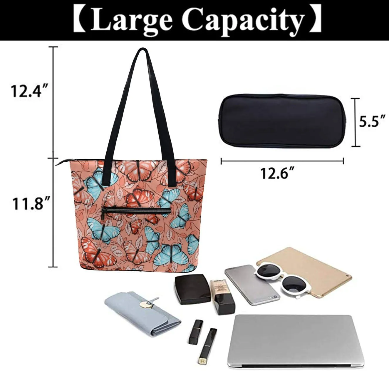 Beach Shoulder Bag for Women Large Shoulder Bag, Foldable PU Leather Shoulder Handbags for Travel Vacation Picnic