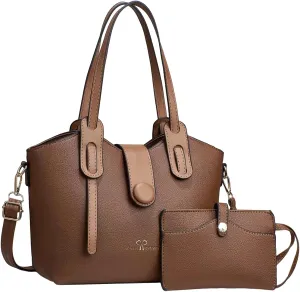 Beach Tote Bag 4 Packet Leather Solid Color Handbags Shoulder Bags Crossbody Hobo Bags Card Purse Work Travel Essential M