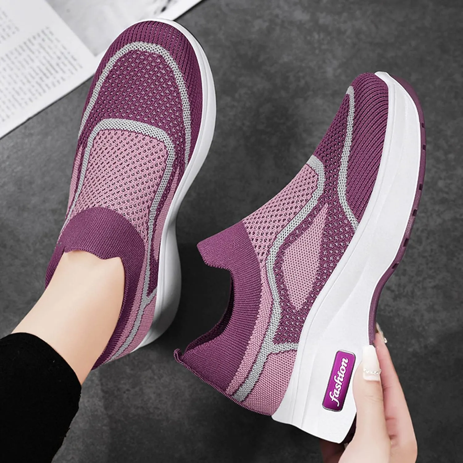 Black Slip Ons Women Sneakers Zapatos para Trabajo De Mujer Black Shoes Women Dressy Flats Womens Sneakers Size 6.5 Wide Women Work Shoes Slip On Non Slip Black Size 10 Wide Width
