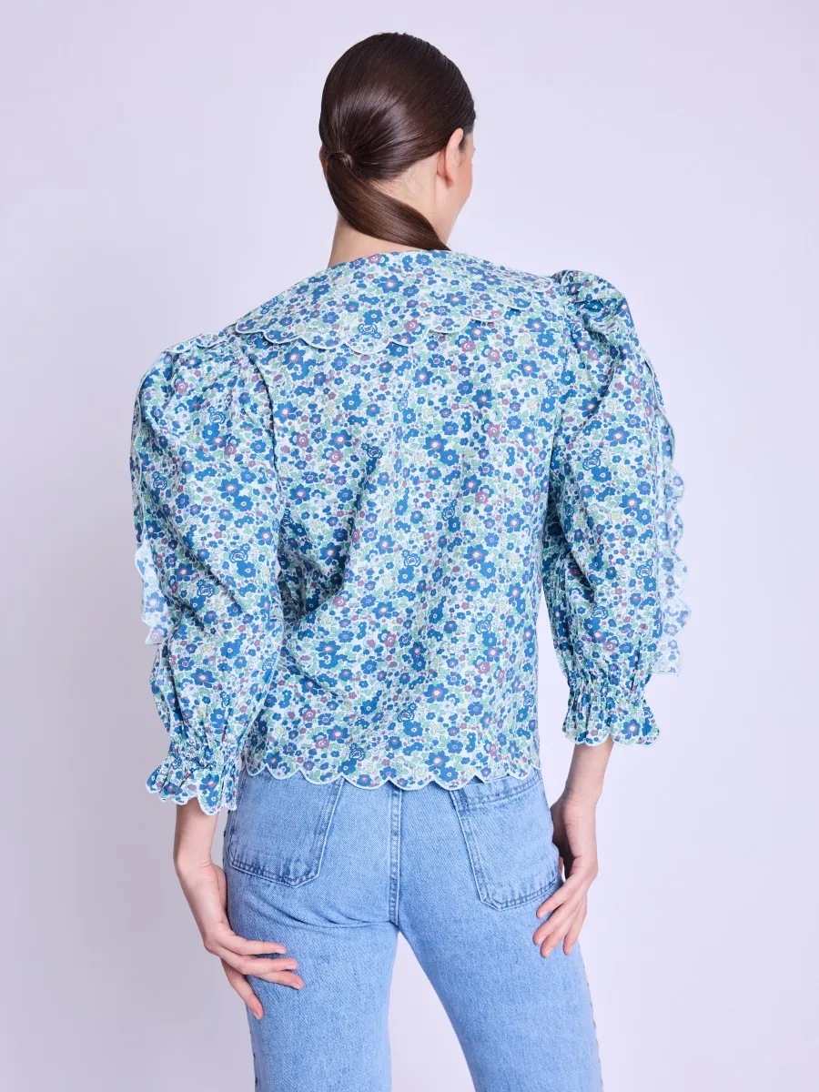 Blouse 18carmina6iht Blue-Liberty-Print