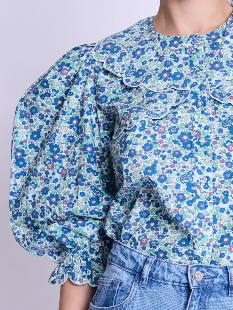 Blouse 18carmina6iht Blue-Liberty-Print