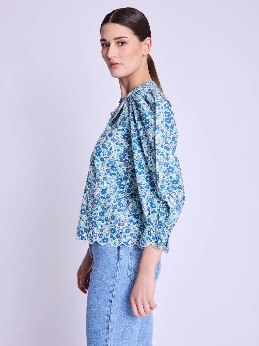 Blouse 18carmina6iht Blue-Liberty-Print
