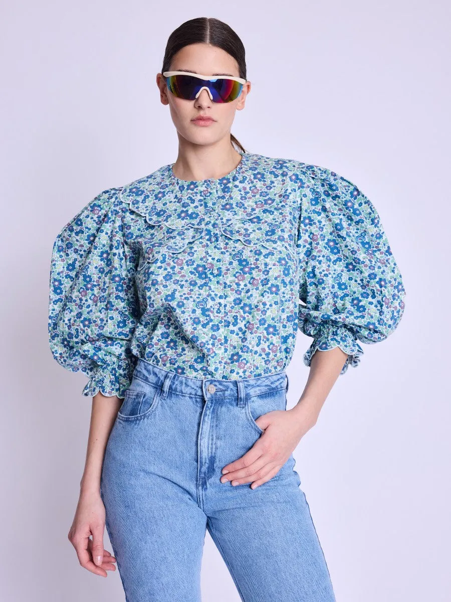Blouse 18carmina6iht Blue-Liberty-Print