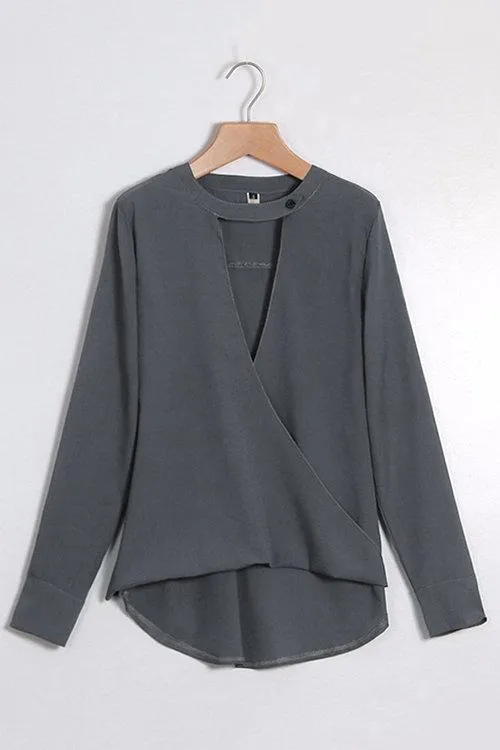 Blouse à Encolure en V Profonde