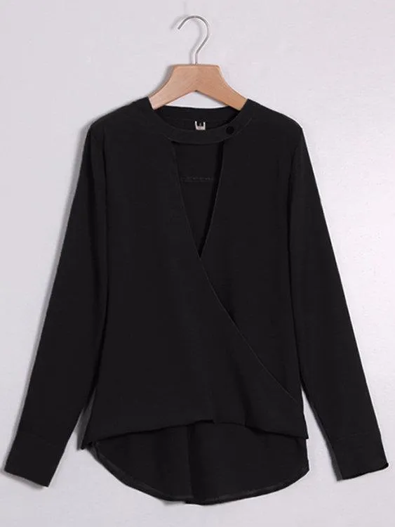 Blouse à Encolure en V Profonde