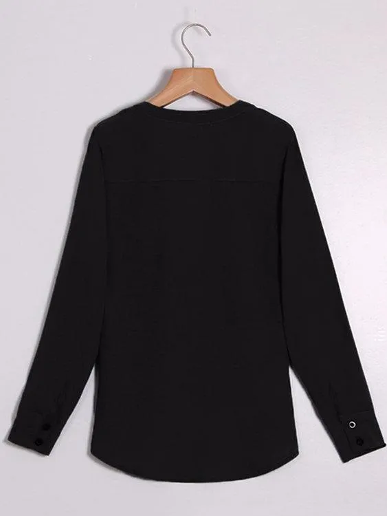 Blouse à Encolure en V Profonde