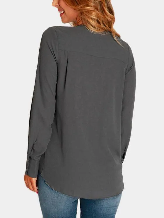 Blouse à Encolure en V Profonde