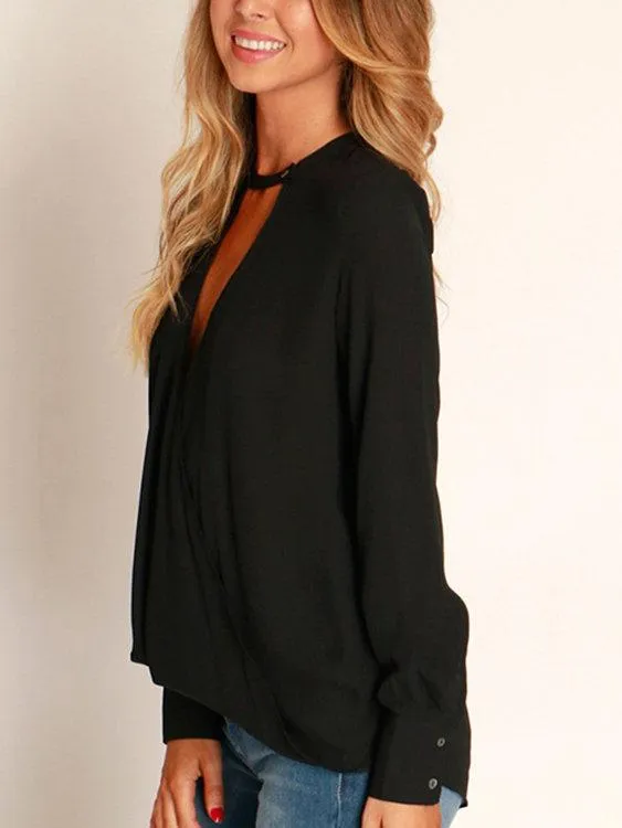 Blouse à Encolure en V Profonde