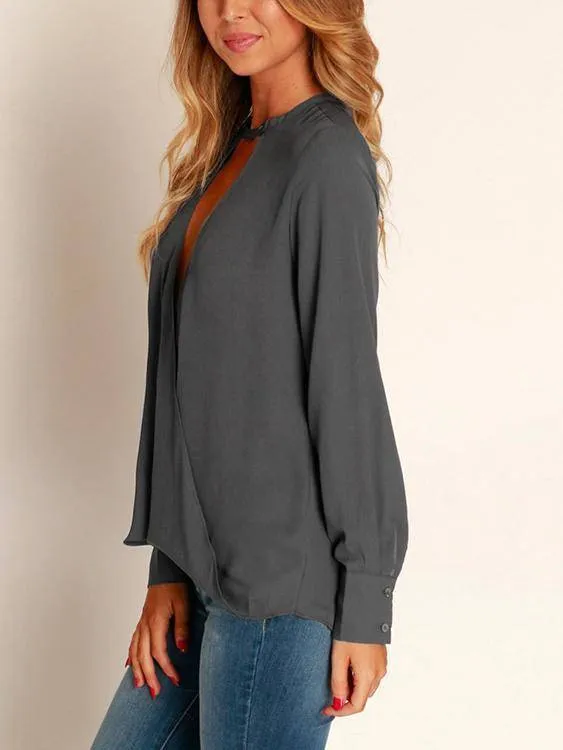 Blouse à Encolure en V Profonde