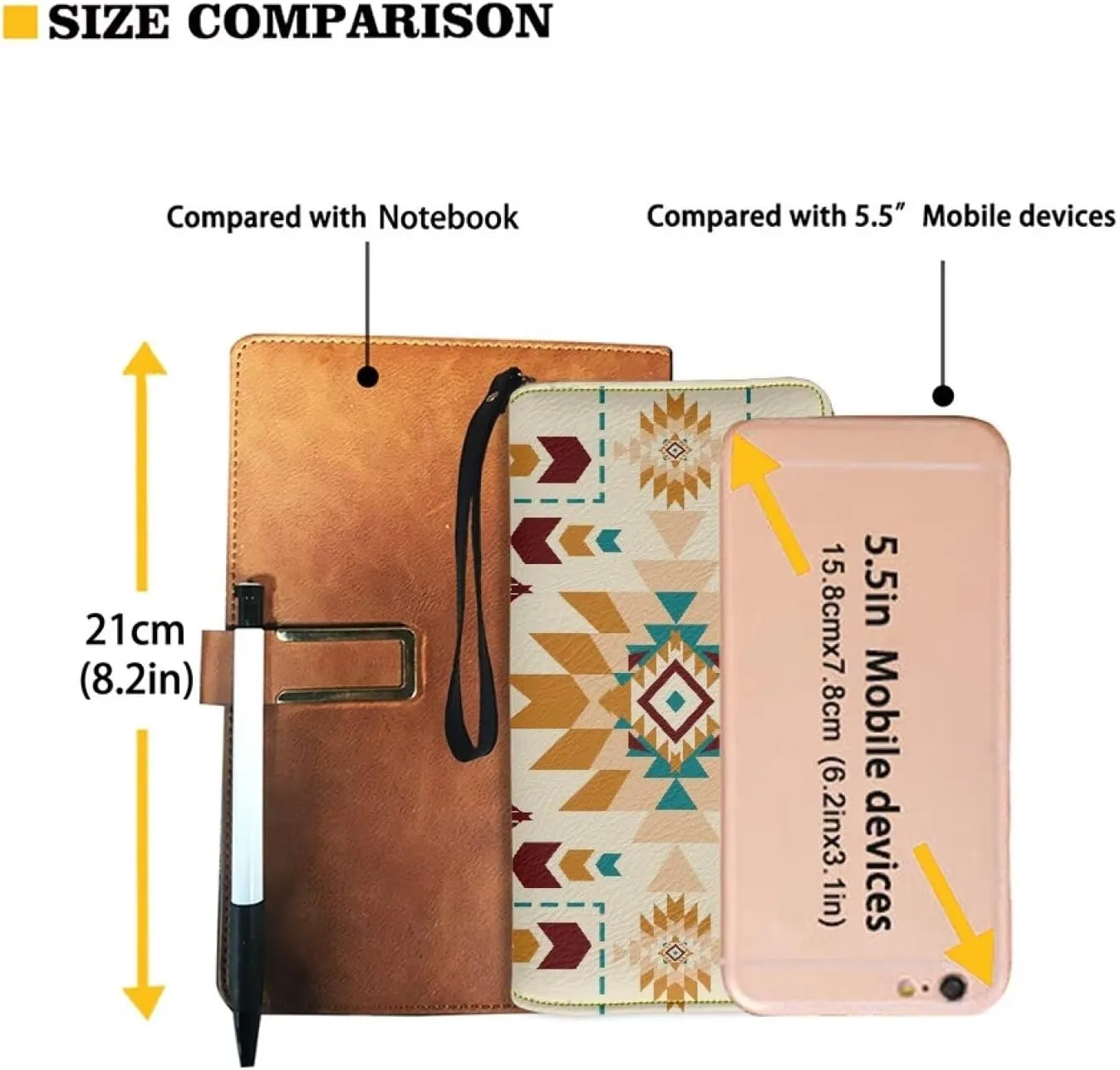 Bulopur Aztec Wristlet Wallets for Men Womens Wristlet Wallets Zip Around Cash Coin Clutch Purses PU Leather Handbags Gifts