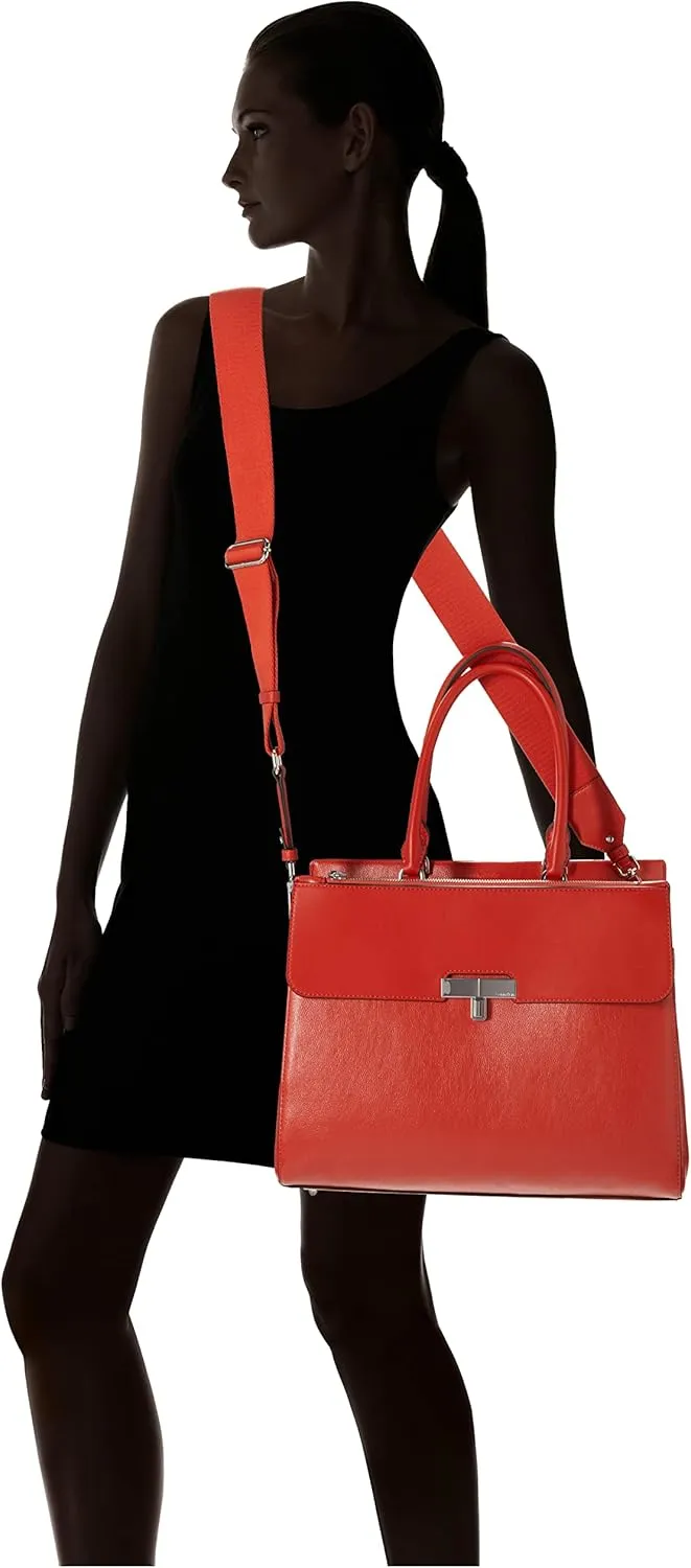 Calvin Klein Becky Tote Bag  2 in 1, Vegan Leather, Monogram, 3 Pockets