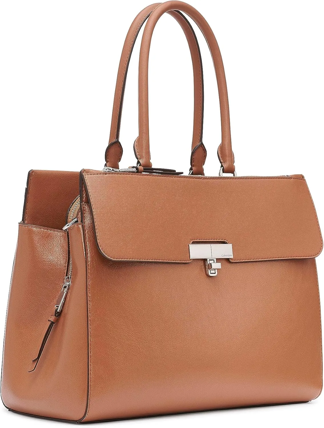 Calvin Klein Becky Tote Bag  2 in 1, Vegan Leather, Monogram, 3 Pockets