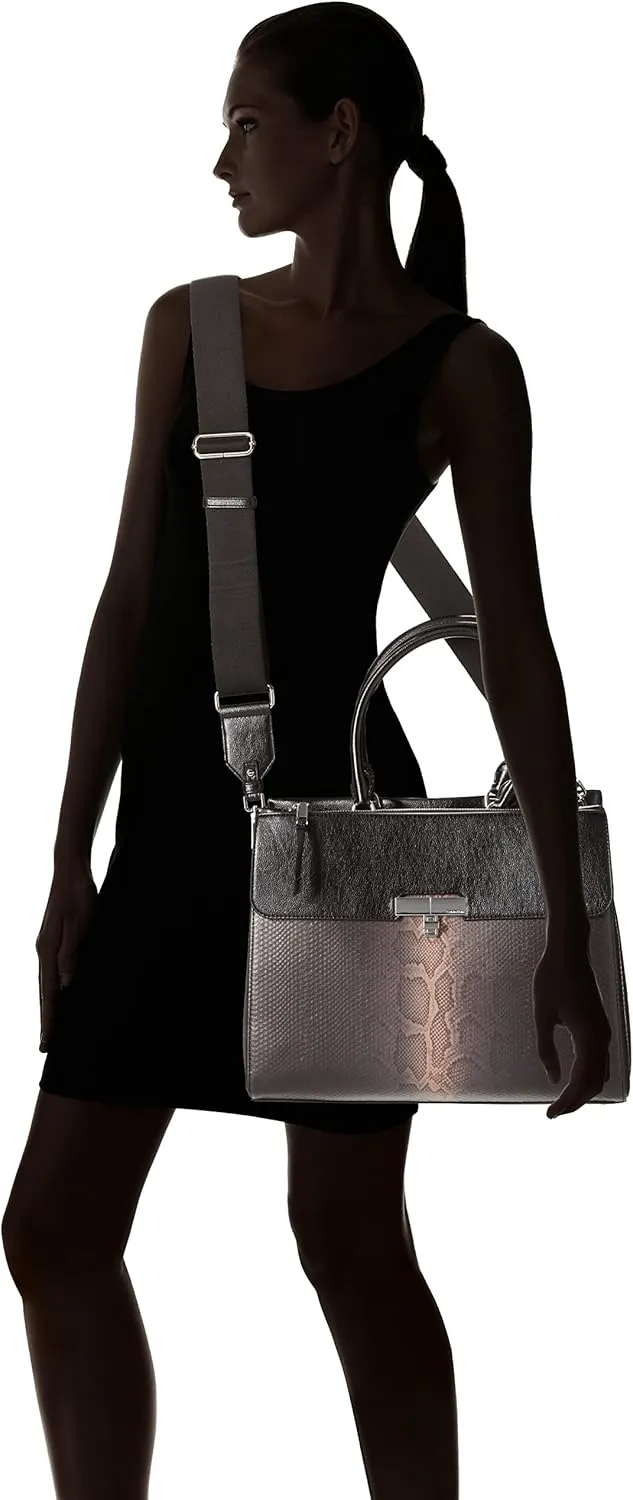 Calvin Klein Becky Tote Bag  2 in 1, Vegan Leather, Monogram, 3 Pockets