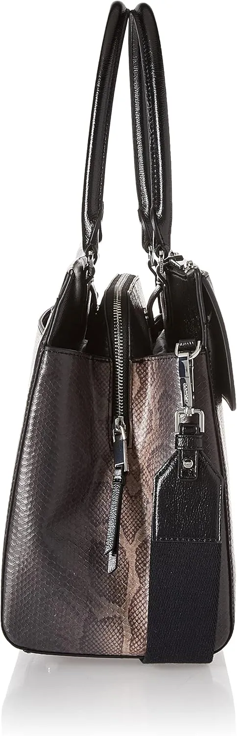 Calvin Klein Becky Tote Bag  2 in 1, Vegan Leather, Monogram, 3 Pockets