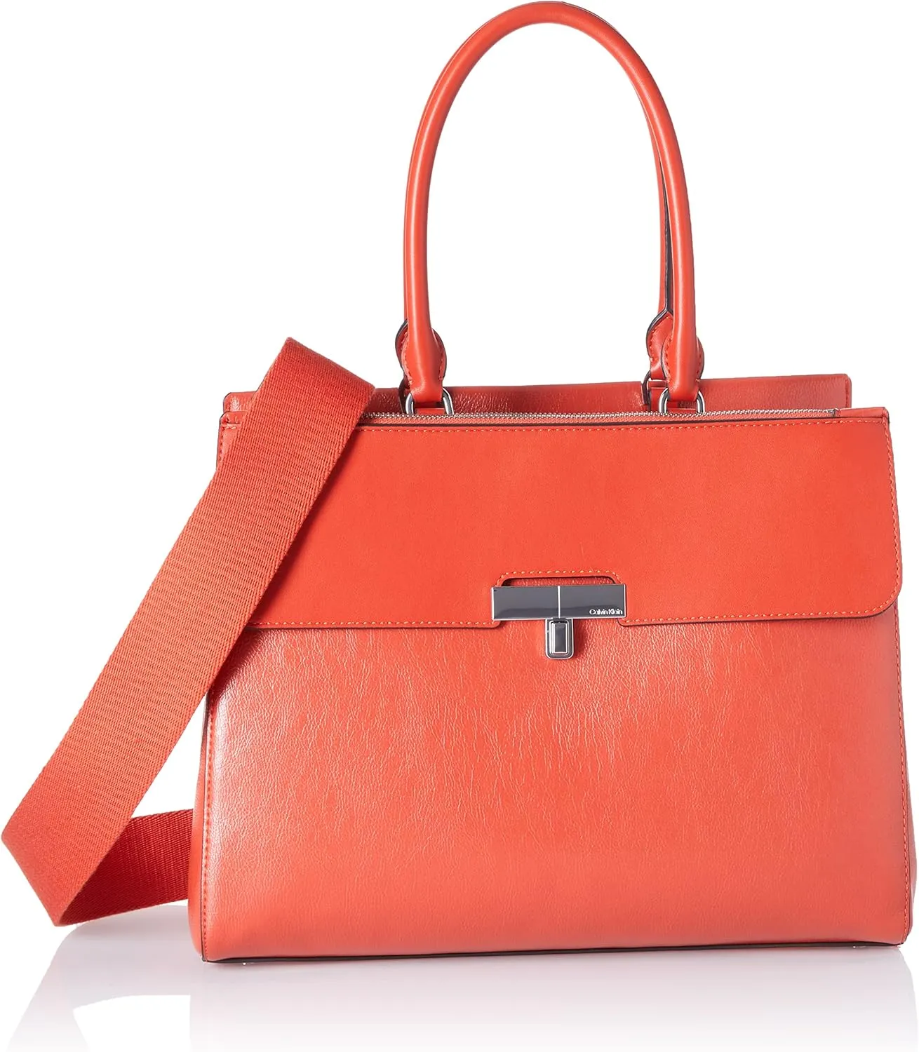 Calvin Klein Becky Tote Bag  2 in 1, Vegan Leather, Monogram, 3 Pockets